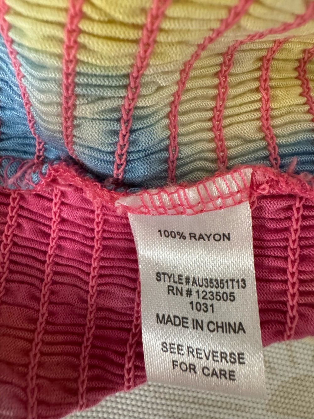 Tie-Dye Smocked Tube Top - Pink Blue Multicolor - Picture 6 of 7